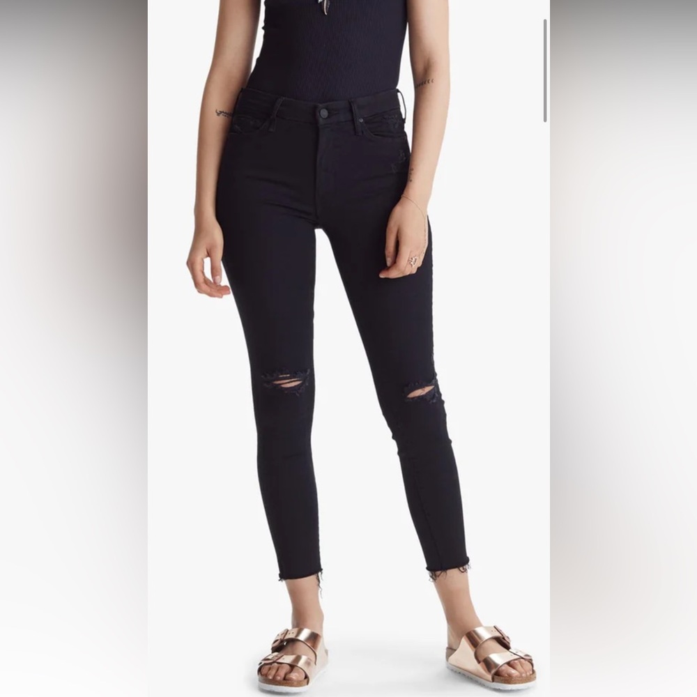MOTHER Black Skinny Jeans with Heart Design - Picture 2 of 3